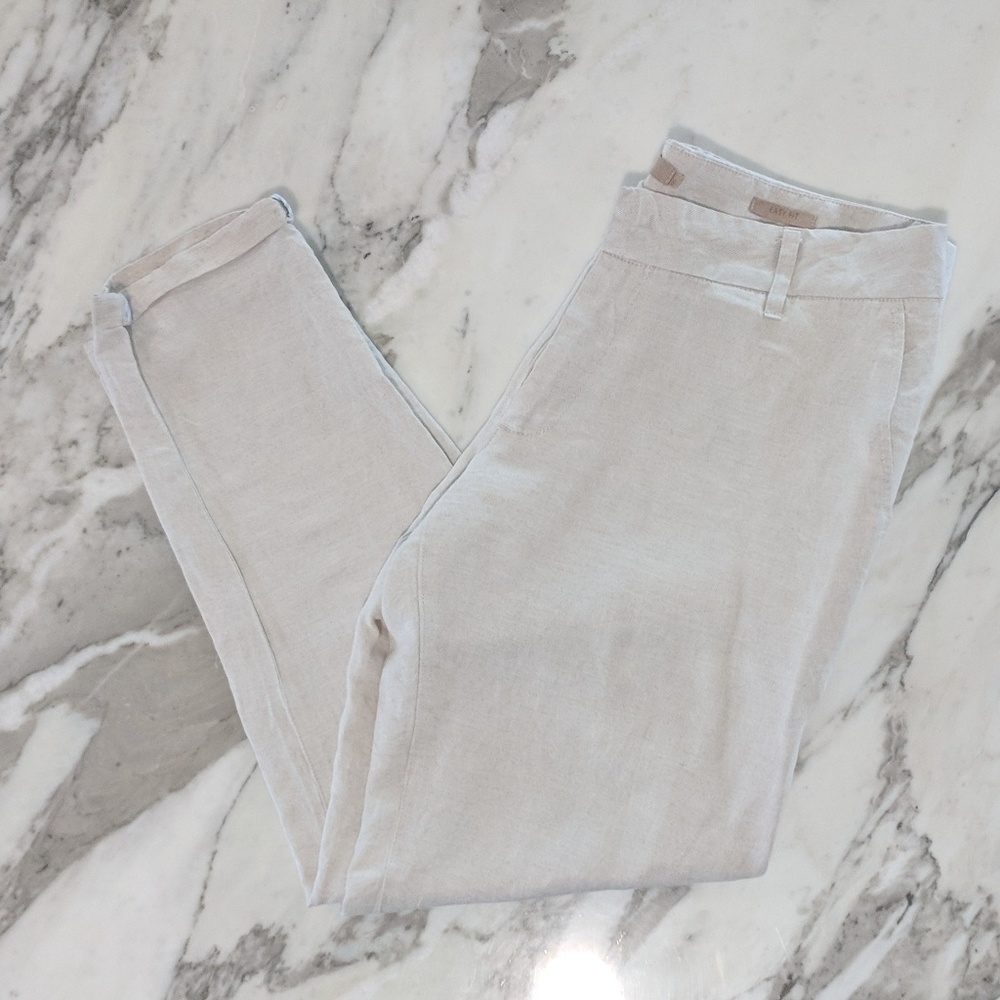 Max Jeans Linen Style Cuffed Pants